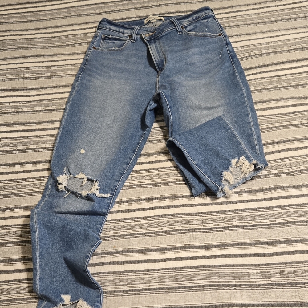 Abercrombie & Fitch Light Blue Distressed Skinny Jeans